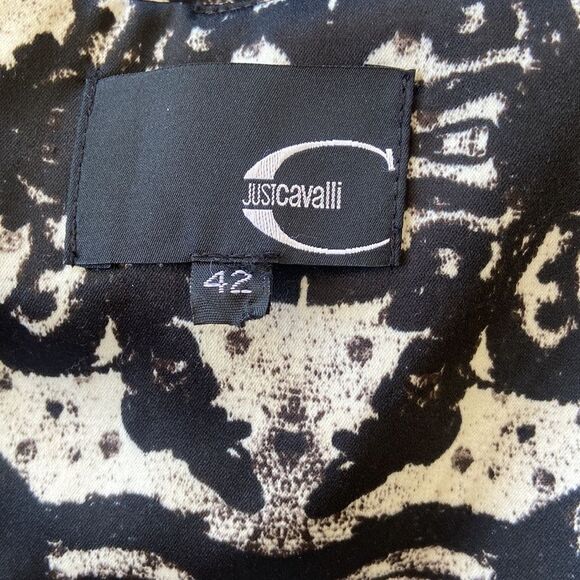 Just Cavalli Dress Black/ White Abstract Sheath Style Silk NWOT U.S.6 - Picture 9 of 10
